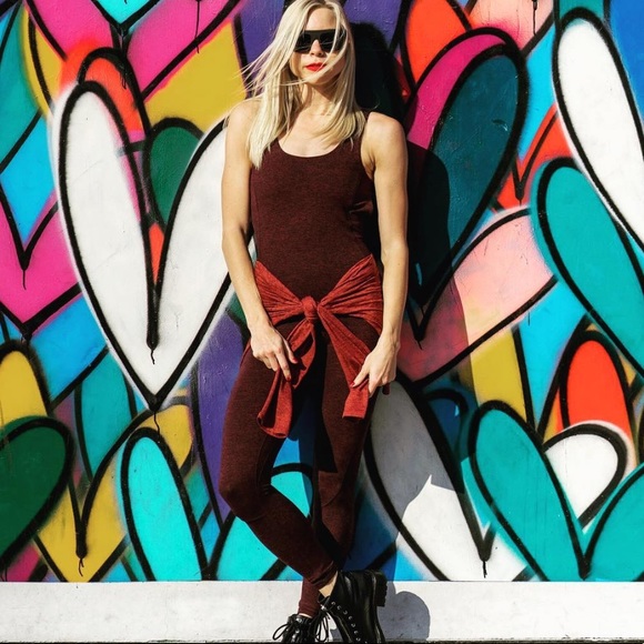 Bandier We Over Me Flow Workout Bodysuit Charcoal - Picture 12 of 14